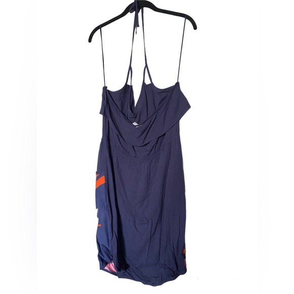 Roxy Dress Colorful Cotton Summer Dress Woman’s Pockets Elastic Waist Tie Top M - Picture 5 of 5